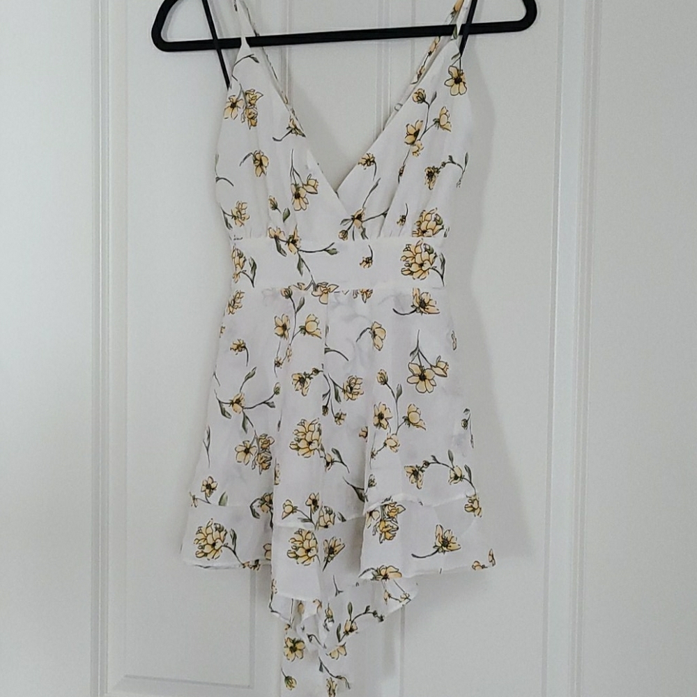 Backless Floral Romper NWT